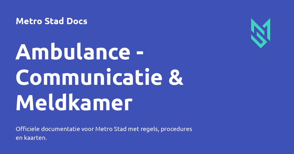 Ambulance Communicatie Meldkamer Metro Stad Docs